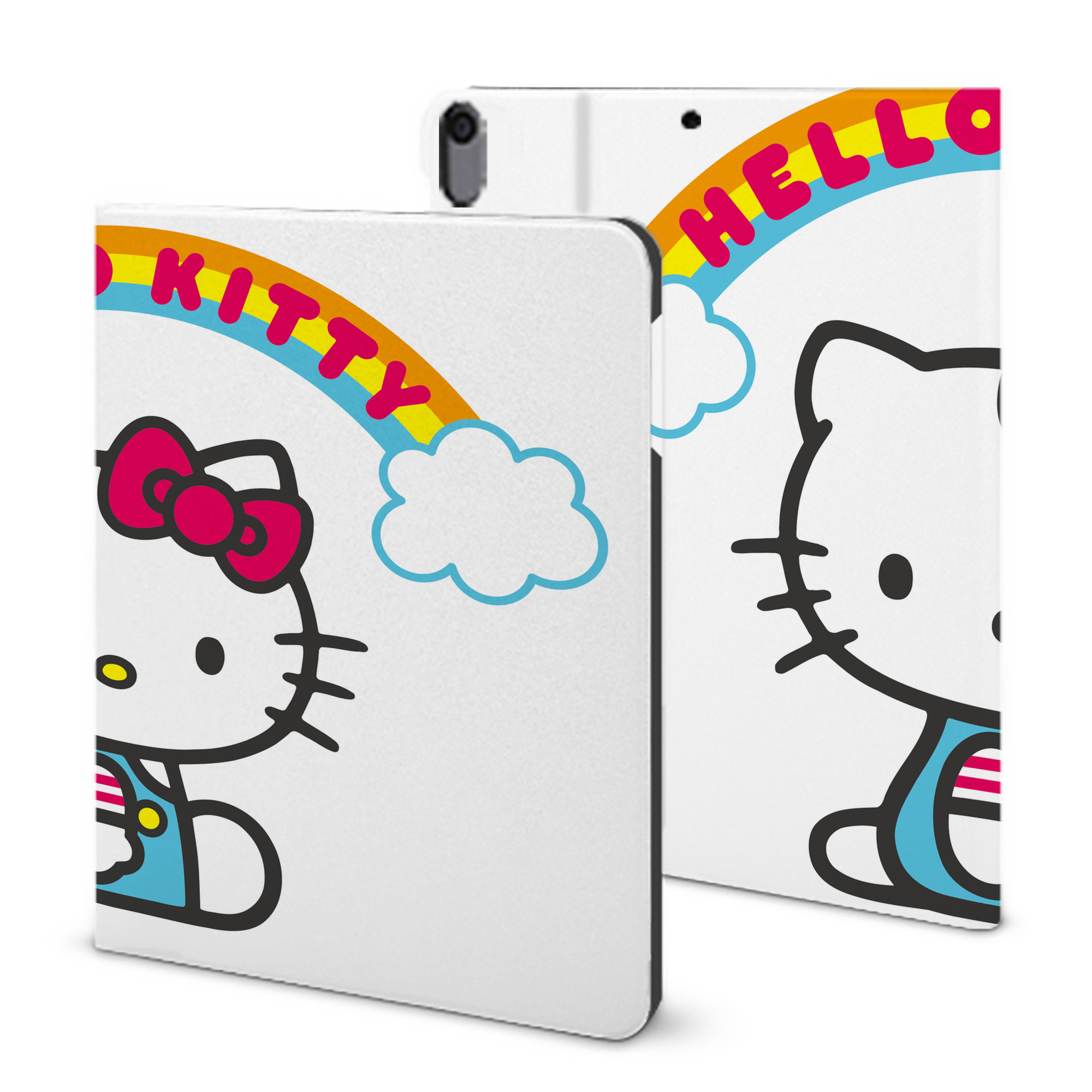 （画像用） Hello Kitty ハローキティ IPad ケース ブック型 PUレザー TPU 耐衝撃 軽量 薄型 ペン収納なし 全面保護 IPad 各モデル対応
